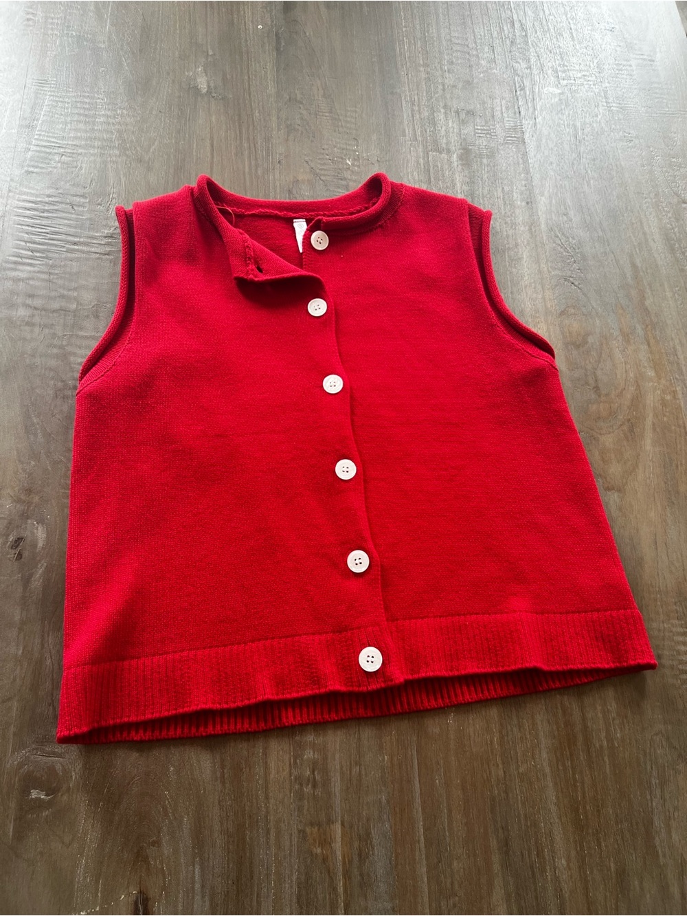 Wishlist Red Sleeveless Button-Front Knit Top
